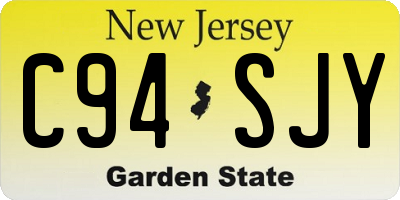 NJ license plate C94SJY