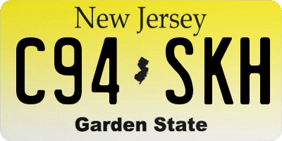NJ license plate C94SKH