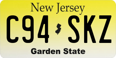 NJ license plate C94SKZ