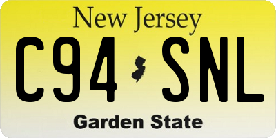 NJ license plate C94SNL