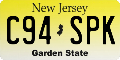 NJ license plate C94SPK