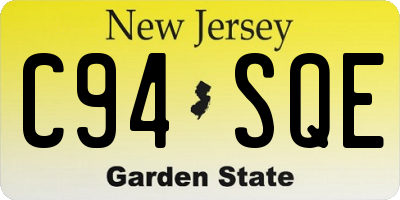NJ license plate C94SQE
