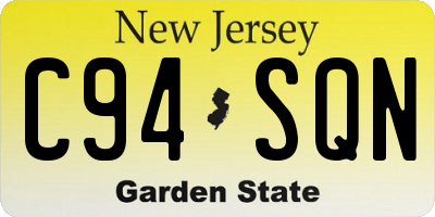 NJ license plate C94SQN
