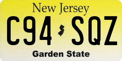 NJ license plate C94SQZ