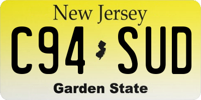 NJ license plate C94SUD
