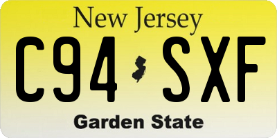 NJ license plate C94SXF