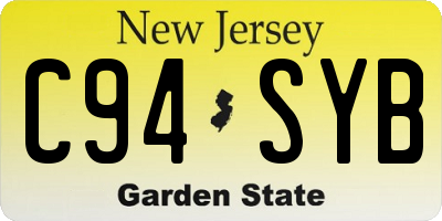 NJ license plate C94SYB