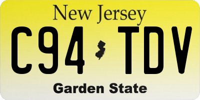 NJ license plate C94TDV