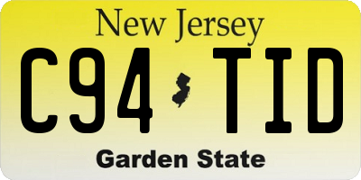 NJ license plate C94TID