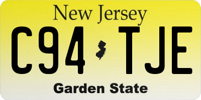 NJ license plate C94TJE