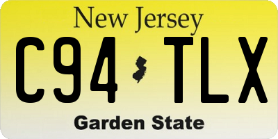 NJ license plate C94TLX