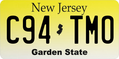 NJ license plate C94TMO
