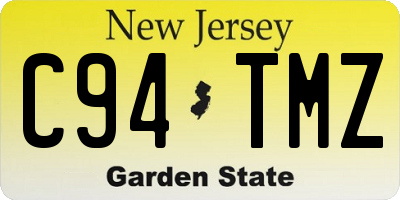 NJ license plate C94TMZ