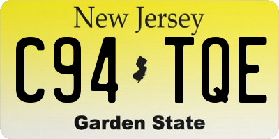 NJ license plate C94TQE