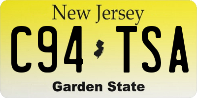 NJ license plate C94TSA