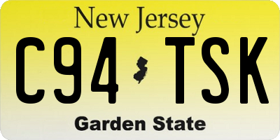NJ license plate C94TSK