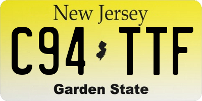 NJ license plate C94TTF