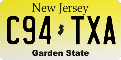NJ license plate C94TXA