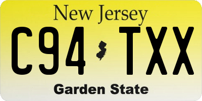 NJ license plate C94TXX