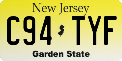 NJ license plate C94TYF