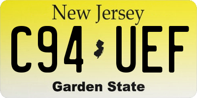 NJ license plate C94UEF