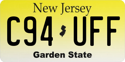 NJ license plate C94UFF