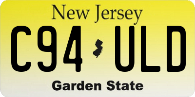 NJ license plate C94ULD