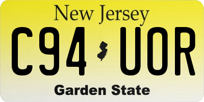 NJ license plate C94UOR