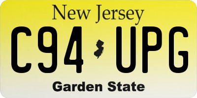 NJ license plate C94UPG