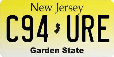 NJ license plate C94URE