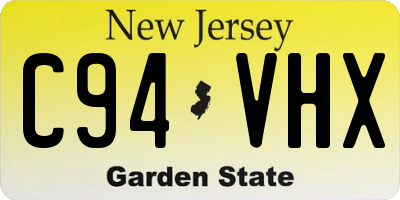 NJ license plate C94VHX