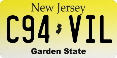 NJ license plate C94VIL