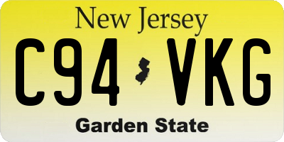 NJ license plate C94VKG
