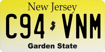 NJ license plate C94VNM
