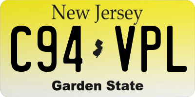 NJ license plate C94VPL