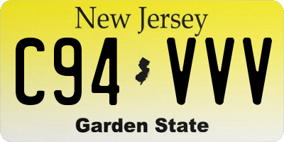 NJ license plate C94VVV