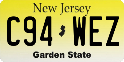 NJ license plate C94WEZ