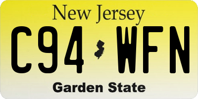 NJ license plate C94WFN