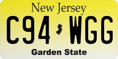 NJ license plate C94WGG