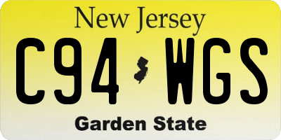 NJ license plate C94WGS