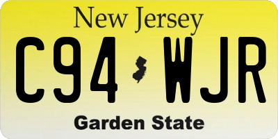 NJ license plate C94WJR