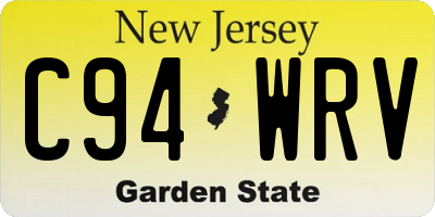NJ license plate C94WRV