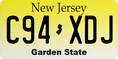NJ license plate C94XDJ
