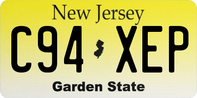 NJ license plate C94XEP