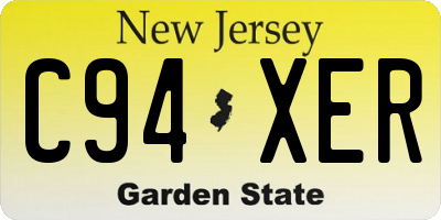 NJ license plate C94XER