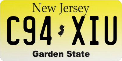 NJ license plate C94XIU