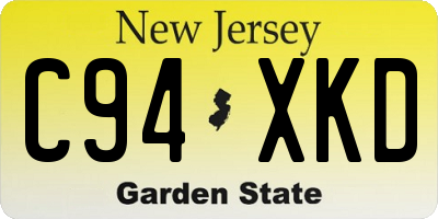 NJ license plate C94XKD