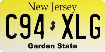 NJ license plate C94XLG