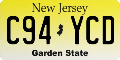 NJ license plate C94YCD