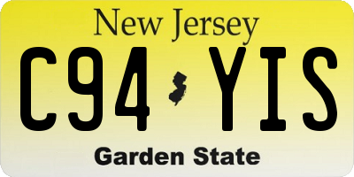 NJ license plate C94YIS